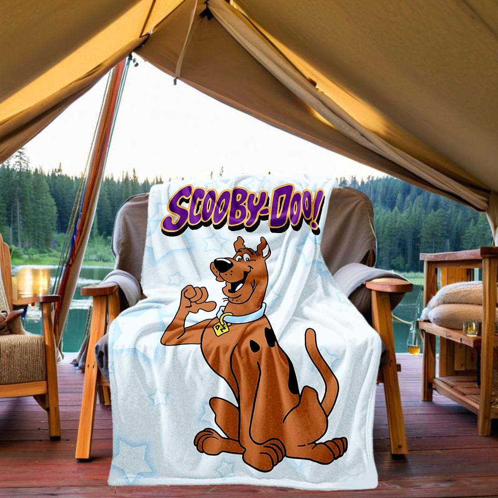1 Pieza Manta de Exterior Scooby Doo Franela Ligera, Suave y Cálida, Uso en Todas las Estaciones para Sofá