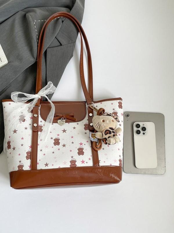Women's Sweet & Cute High-End Printed Shoulder Tote Bag