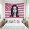 Scarlett Pink Flag Tapestry Warm  Luxury Home Wall Decor EyeCatching Print for Bedroom Living Room Aesthetic Decoration