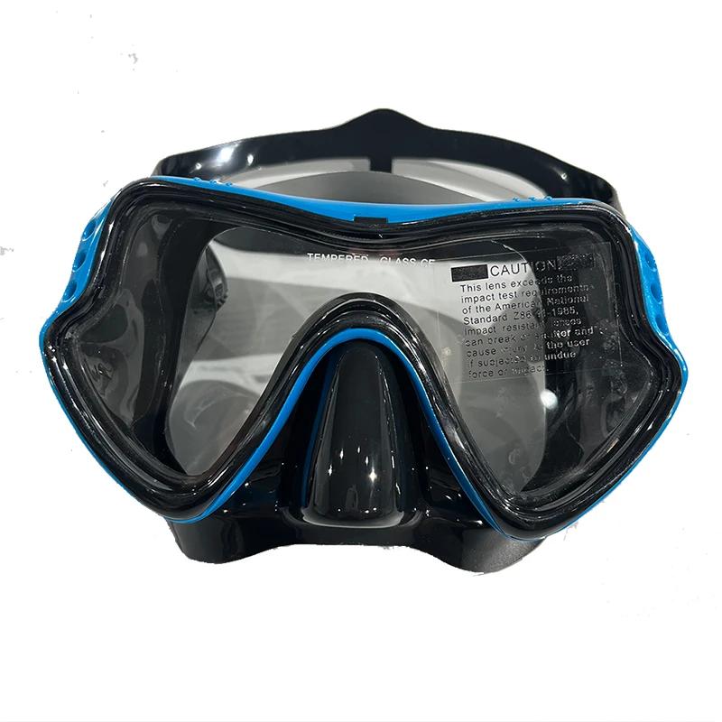 

Профессиональное силиконовое оборудование Маска для подводного плавания Водонепроницаемые анти-УФ очки для плавания/дайвинга Очки для фридайвинга синий