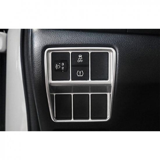For Honda CR-V 2017-2022 Silver Console Headlight Switch Button Cover Trim Frame