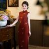 Yeşil kolsuz ulusal tarz yeni Çin uzun cheongsam geliştirilmiş genç 1011 yeni kadın yüksek kaliteli elbise yaz