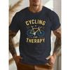 European Size Men's "Cycling Is My Relax" Graphic Tee - Casual Crew Neck Short Sleeve, Lightweight Summer T-Shirt