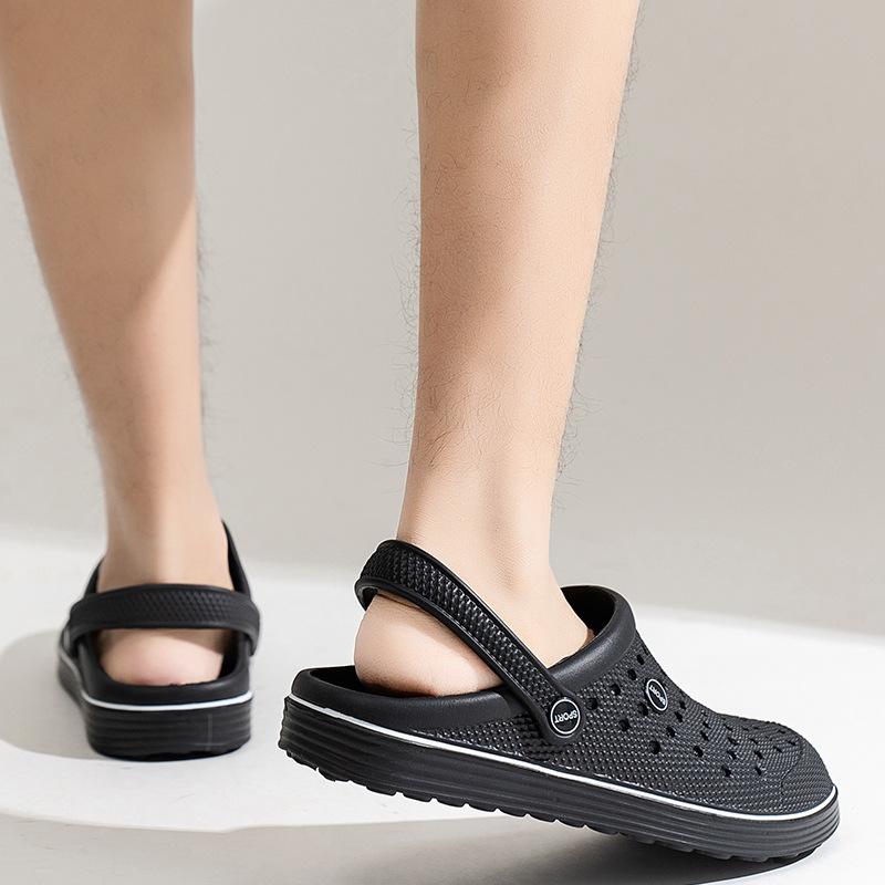 Outer Hole Shoes Men'S Casual Thick-Soled Bag Head Slippers Men'S Outdoor Beach Two Wear Non-Slip Garden Sandals