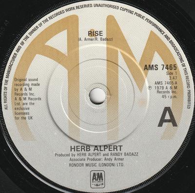 7-Zoll Schallplatte HERB ALPERT - Rise AMS7465 A&M Records 1979 UK Soul/Funk Gebraucht