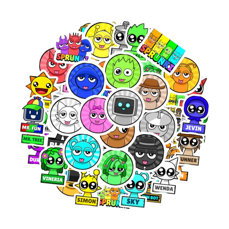 50/100 Unique Incredibox Plush Rhythm Box Graffiti Computer Decoration Music Hip Hop Game Stickers