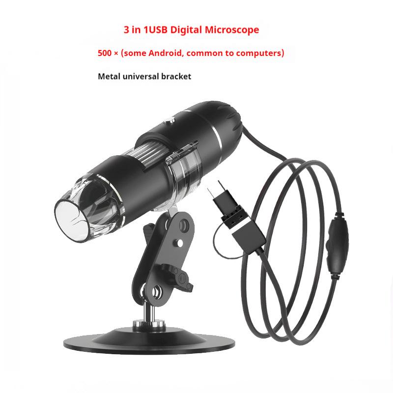 1600X Usb Digital Microscope 3 In 1 Portable Electronic Microscope for Soldering Led Magnifier Type-C Magnifier