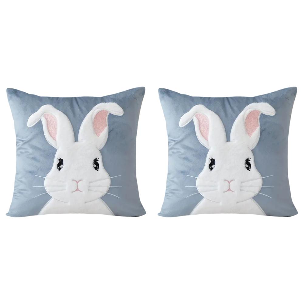 2/1pcs Easter Funny Bunny Throw Pillow Covers Decoration Sofa Rabbit Soft Pillowcase Case Couch Cushion Cover Home Decor 45x45cm
