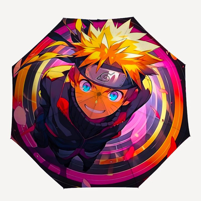 

1pc Naruto Anime Automatic Open/close Folding Portable Umbrella with 8-Rib Structure for Women/Men, All-Season Use a0901107