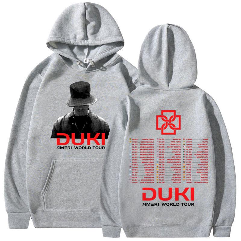 Rapper Duki Ameri Welttournee 2025 Hoodies Fan-Geschenk Männer Frauen Lässiges Übergroßes Sweatshirt Mode Hip Hop Langarm Pullover