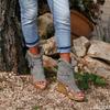 Sandały damskie Lato 34-43 plus Size Buty damskie platforma Koturny Buty z frędzlami Zamknięte palce Rybie usta Buty damskie