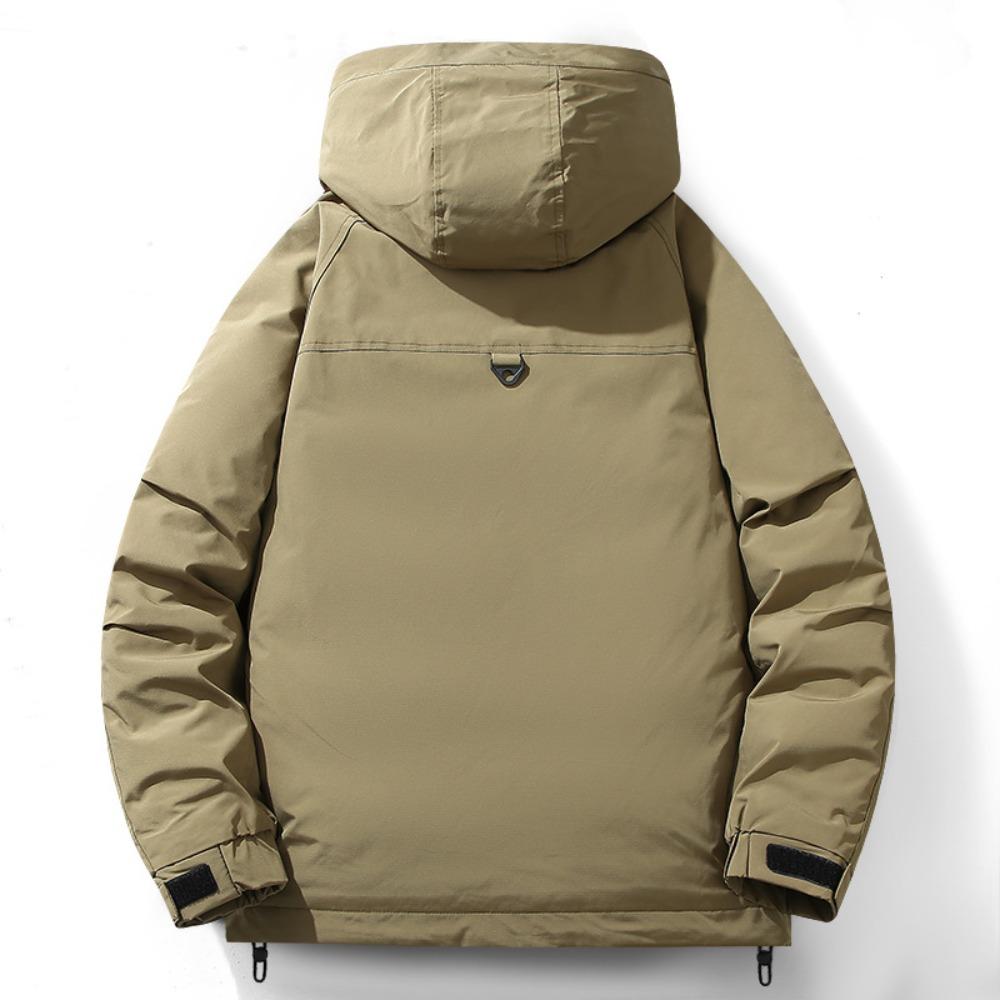 Down jacket men's new winter white duck down thickened hooded jacket fashion trend casual versatile down coat