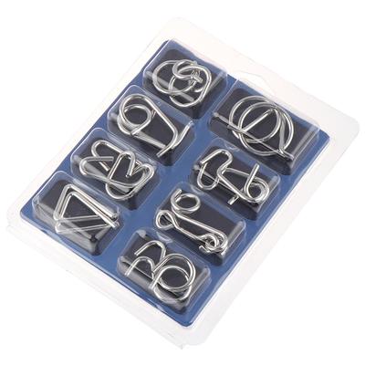 8Pcs/Set Materials Metal Puzzle Wire Iq Mind Brain Teaser Puzzles Reliever Toys