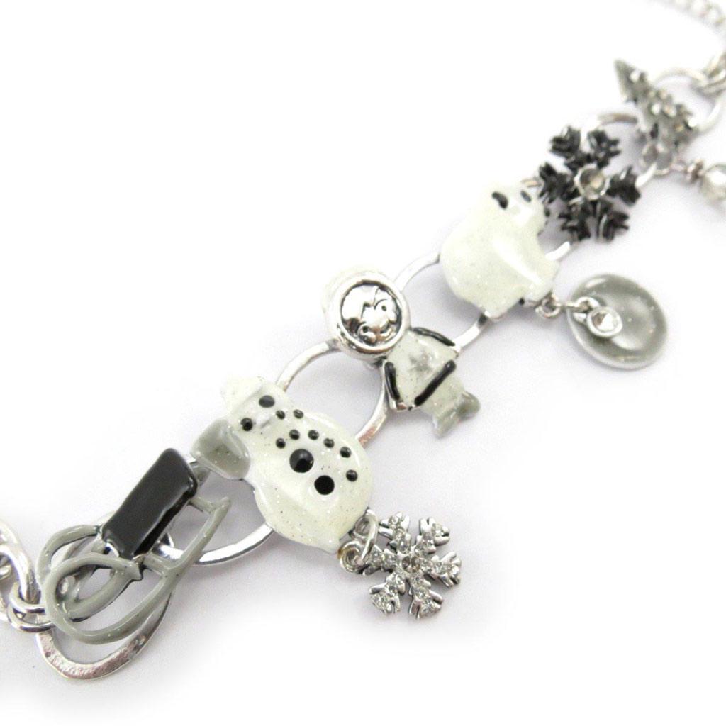 NOA [J5365] - Designer-Armband 'Frohe Weihnachten' weiß grau