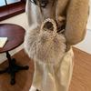 Plush Bag Women's Autumn and Winter Leisure 2025 New Niche Design Shoulder Messenger Bag Portable Fluffy Bucket Bag