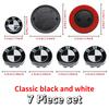 For BMW M 7Pcs Black White Car Front Hood Emblem For BMW X1 X2 X3 X4 Wheel Hub Caps Badge X5 X6 F48 F39 F10 F30 G11 E60 G01 E84 E83 Auto JG8