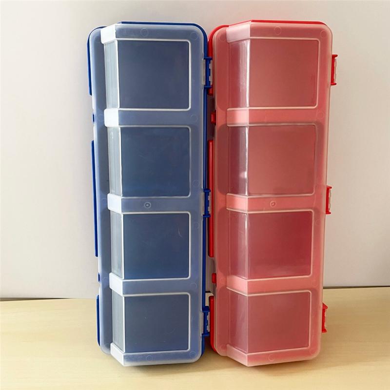 M-Modern-Parts Storage Box Plastic Screw Organizer Box With 4 Compartment Tool Part Container Bin With Lid Display Storage Case