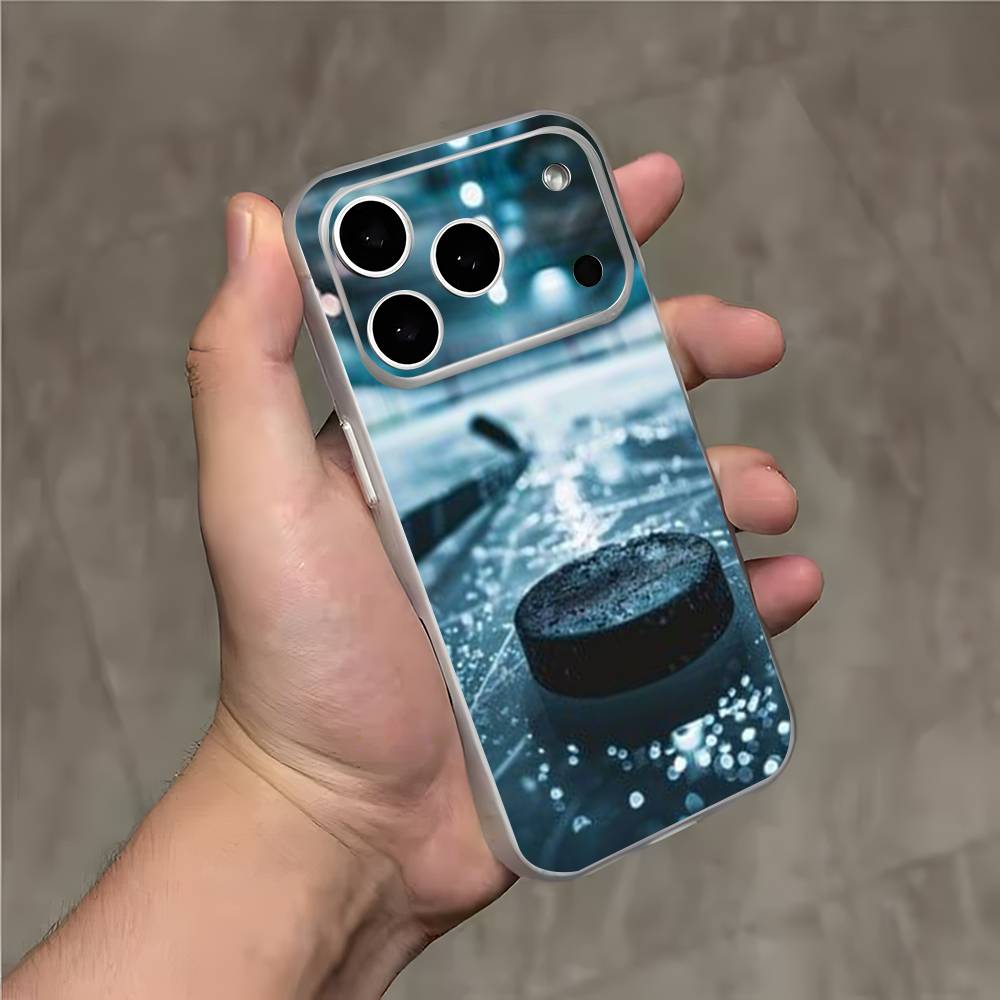 Ice Hockey Rink Puck Phone Case For iPhone 17,16,15,14,13,12,11,Pro,Max,Plus,E,Air,Mini Magnetic Frosted Clear