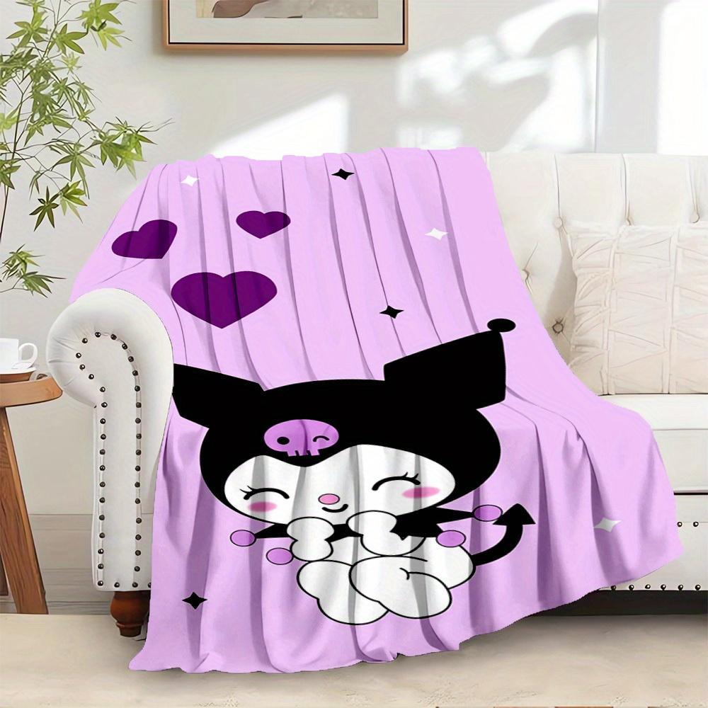 

1pc cute cartoon Kuromi heart and star pattern blanket - home decoration, seasonal use, cozy, machine washable, suitable for all ages, a gif 130x150cm