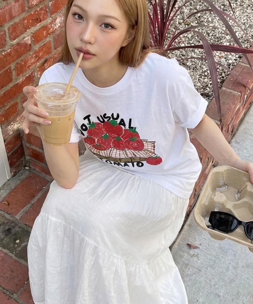 Nasyujeueol Tomato Basket Oversized Short Sleeve T-Shirt 4 Colors