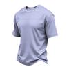 Men's Casual Quick-Dry Round Neck Short Sleeve Striped T-Shirt - Lightweight Mesh Breathable