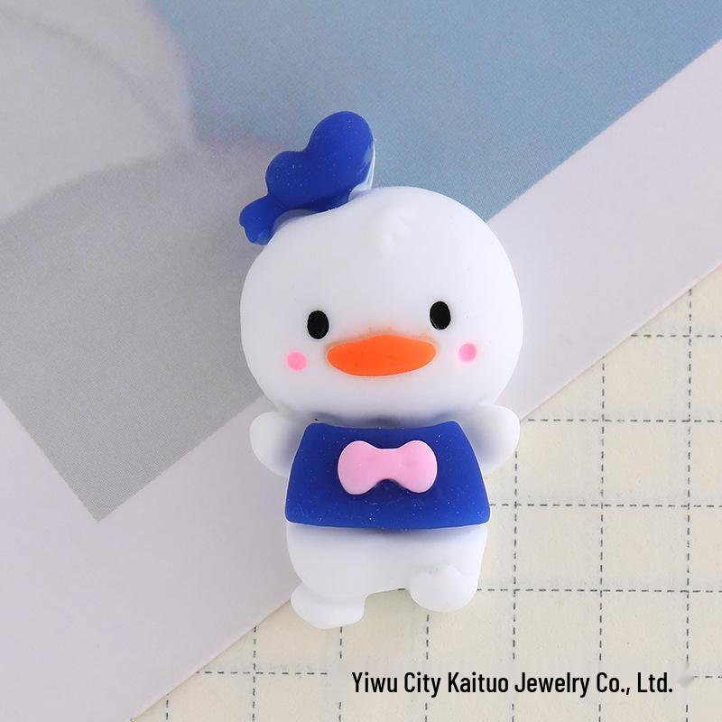 DIY Cartoon Strawberry Bear Resin Ornament for Phone Cases, Headwear, and Car Decorations