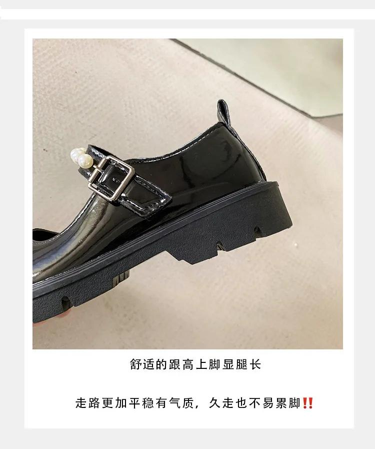Fashion Mary Janes Shoes Women 6cm Heels Platform Lolita White Women's Shoes School Student College Sweet Low Heel Women Zapatos Mujer
