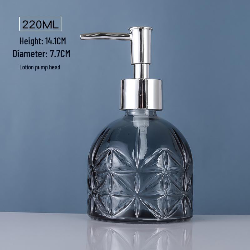 Stylish Glass Refill Bottle for Hand Sanitizer, Lotion, Shampoo, Shower Gel - Press-Type for Home Bathroom