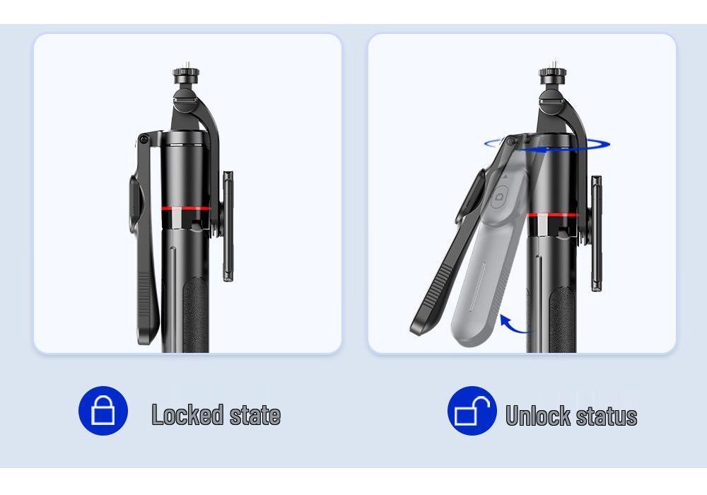 BrightSpot Bluetooth Live Broadcast Phone Holder: Anti-Shake Retractable Selfie Stick with Tripod