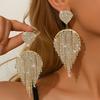Delicate Mori Rhombus Flash Diamond Design Earrings, Long Fringed Earrings, New Trendy Women'S High-End Light Luxury In