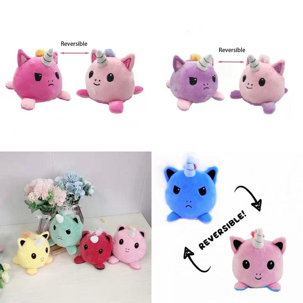 Magical Reversible Unicorn Plush Doll Luxurious Soft Material With Feather Cotton Filling For Comfort