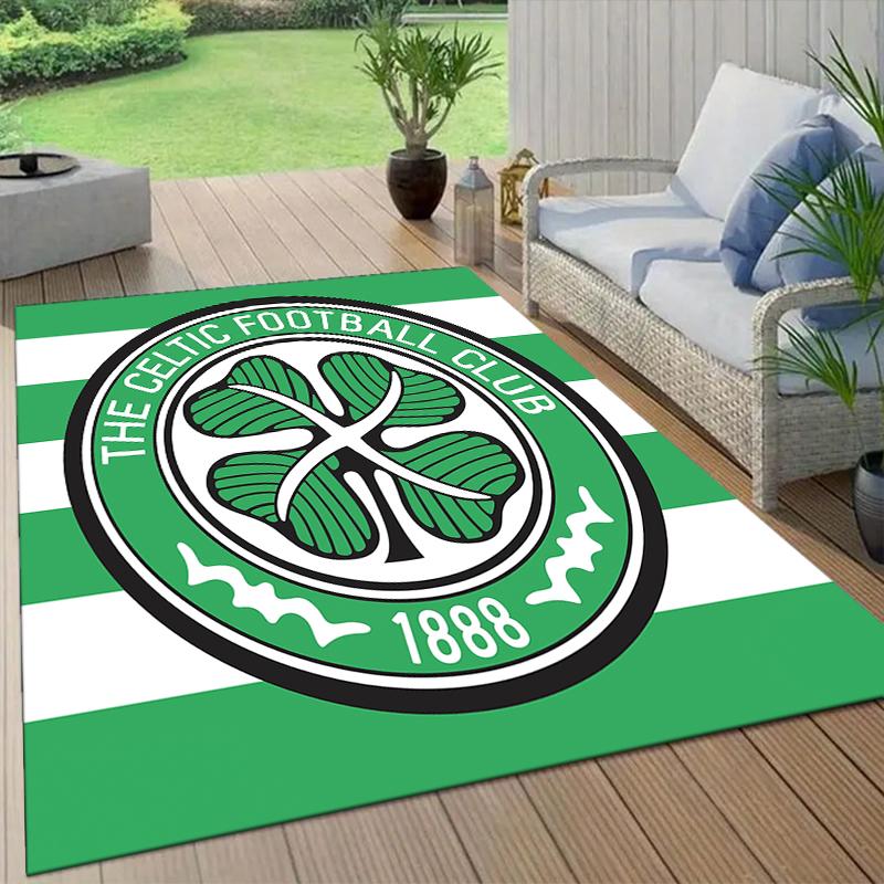 Celtic FC logo Pattern Square Carpet,Area Rug,Carpet Rug for Living Room Bedroom Sofa Playroom Decor,Non-slip Floor Mat,Holiday Birthday Gifts