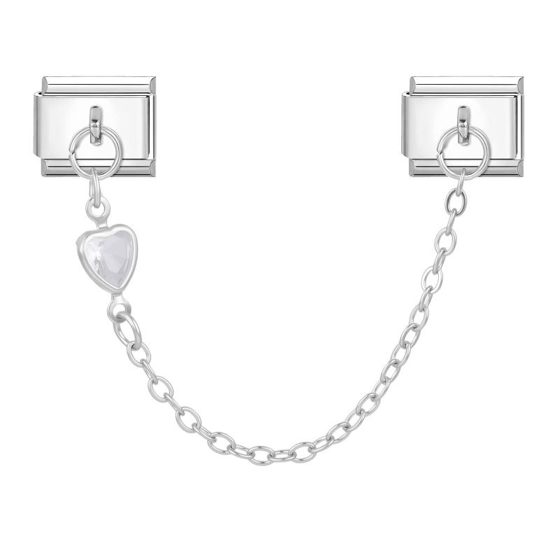Star Butterfly Heart Zircon Round Pearls Tassel Chain Italian Charm Links Fit 9mm Bracelet Stainless Steel Women DIY Making Gift