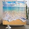 3d Beach Scenery Shower Curtains Sea Ocean Mediterranean Bathroom Curtain Waterproof Cloth Decoration 180*240cm Bath Curtain
