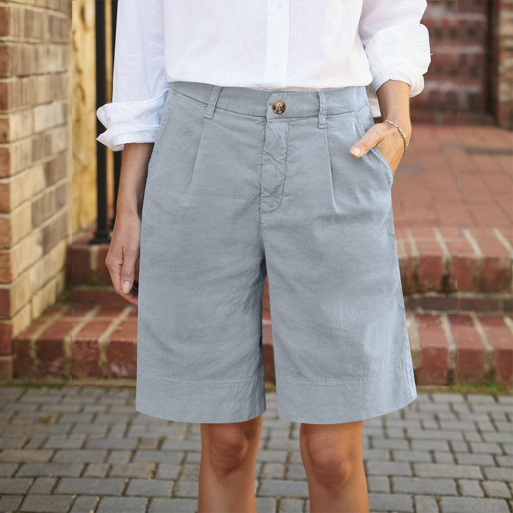 Dámské barevné ležérní kalhoty s vysokým pasem Tréninkové kalhoty 1/2 kraťasy