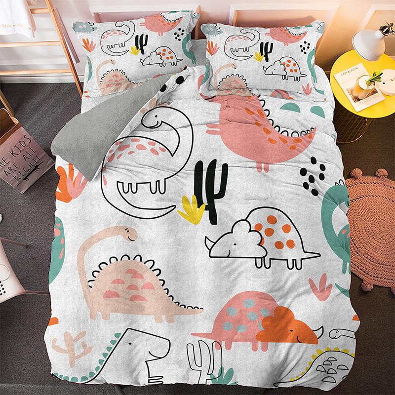 Cartoon Dinosaur Bedding Set Twin Queen King Animal Duvet Quilt Cover Pillowcase Jurassic World 2/3pcs Polyester Comforter Cover