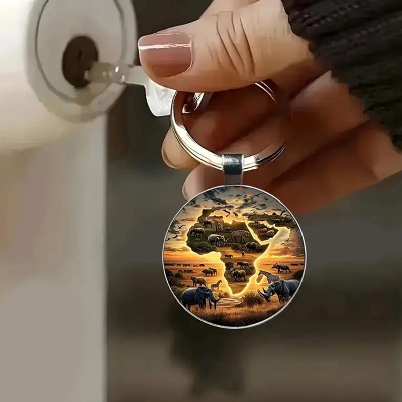 African Wildlife Keychain Collection Featuring Multiple Animal Designs Lions Elephant Giraffe Symbolic of Savannah Theme