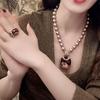New pearl necklace women's collarbone chain high-end temperament celebrity pendant fashion versatile sweater chain women's trend
