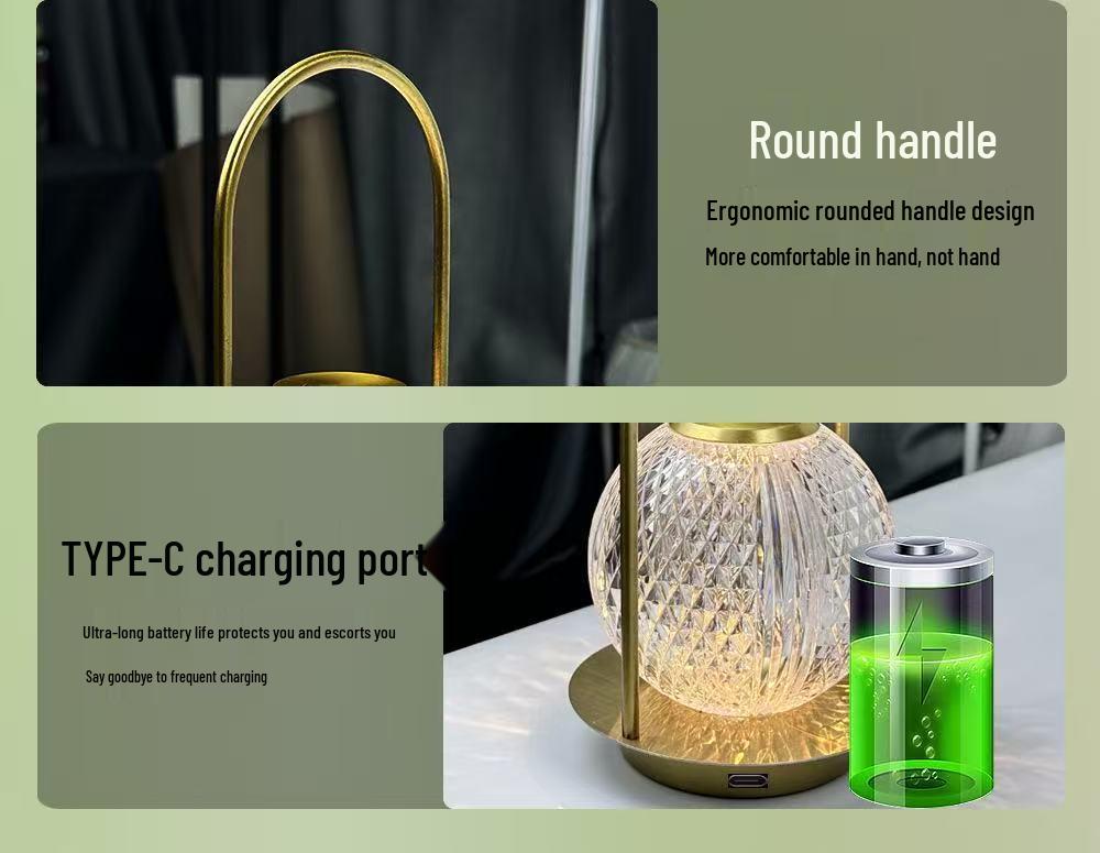 Kreative USB-geladene minimalistische LED-Metall-Tischleuchte - Nachttisch-Nachtlicht-Ornament