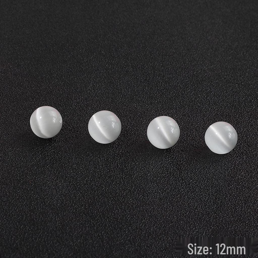 Weiße Katzenaugenstein lose Perlen (4-12MM) für DIY Armband, Halskette, Haarnadel, Ohrringe