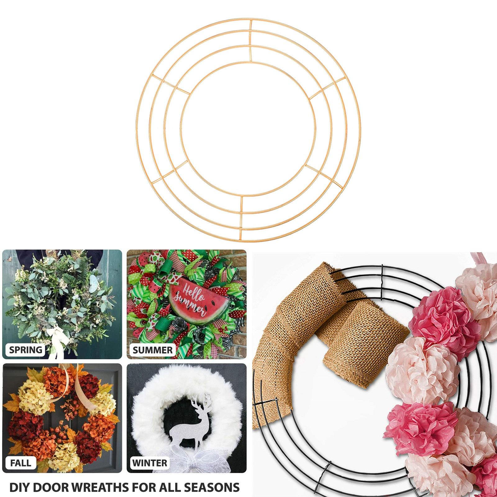 

Прочная металлическая рамка для венка — идеально подходит для поделок своими руками и домашнего декора Gold 30cm