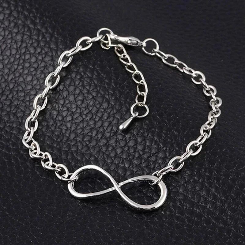 Fashion 8-shaped Alloy Bracelet Retro Minimalist Couple Bracelet 8-shaped Bracelet Women's Jewelry Bracelet Accessories Gifts