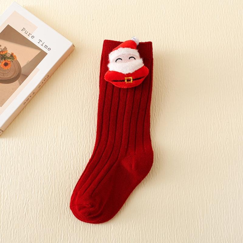 Vertical Stripes Kids Socks Breathable Socks with Christmas Patterns Soft & Comfortable Cotton Socks for Boys & Girls
