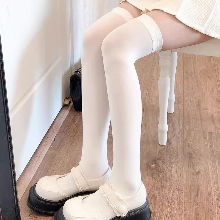 Damen Rutschfeste Silikon Oberschenkelhohe Samt Tanzsocken