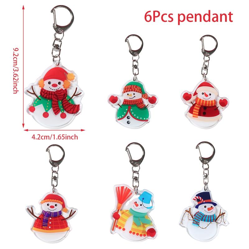 Christmas Keychain Pendant Xmas Tree Elk Snowman Keyring Merry Christmas Decor For Home 2025 Navidad Noel Happy New Year Gift