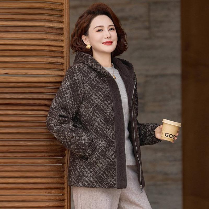 Winter velvet thickened jacket women's new winter cotton-padded clothes cold-proof hooded cotton-padded women's cardigan