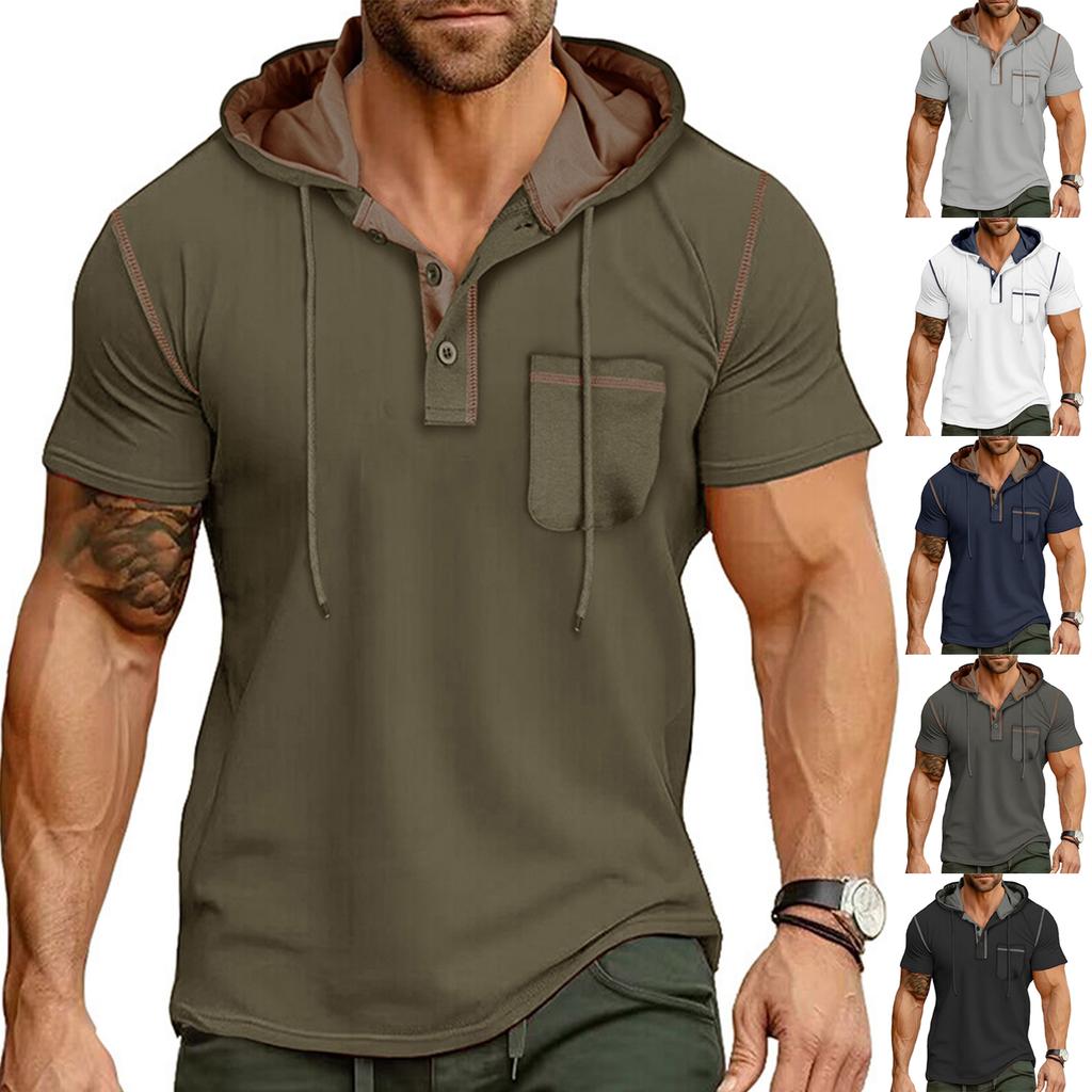 Men's Short-sleeved T-shirt With Hood And - Jacket - Summer Outdoor Top