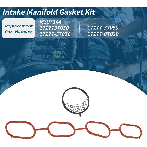 No.MS97144 Engine Intake Manifold Gasket Set for Toyota C-HR 2018-2022 2.0L for Toyota Corolla 2009-2022 1.8L Replaces No.17177-37030/17177-37050