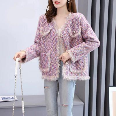 Waterproof Mink Sweater Jacket Female Celebrity Niche Loose Loose Fringe Knitted Long-sleeved Cardigan Female