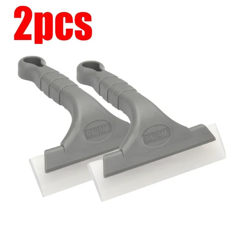 Multifunctional Car Window Cleaning Wiper Car Glass Film Scraper Windshield Silicone Blade Cleaning Accessories Plastic Handle